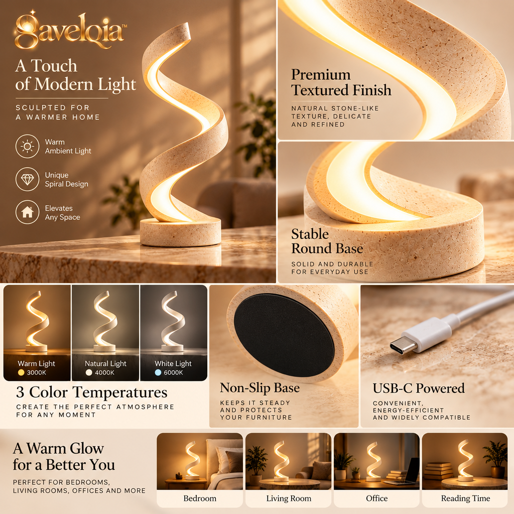 Sculptural Spiral Desk Lamp – view 4