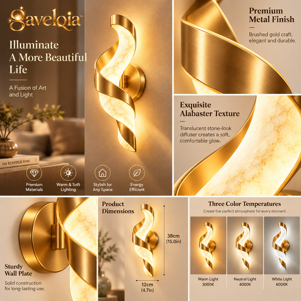 Abstract Ribbon Wall Sconce – view 3