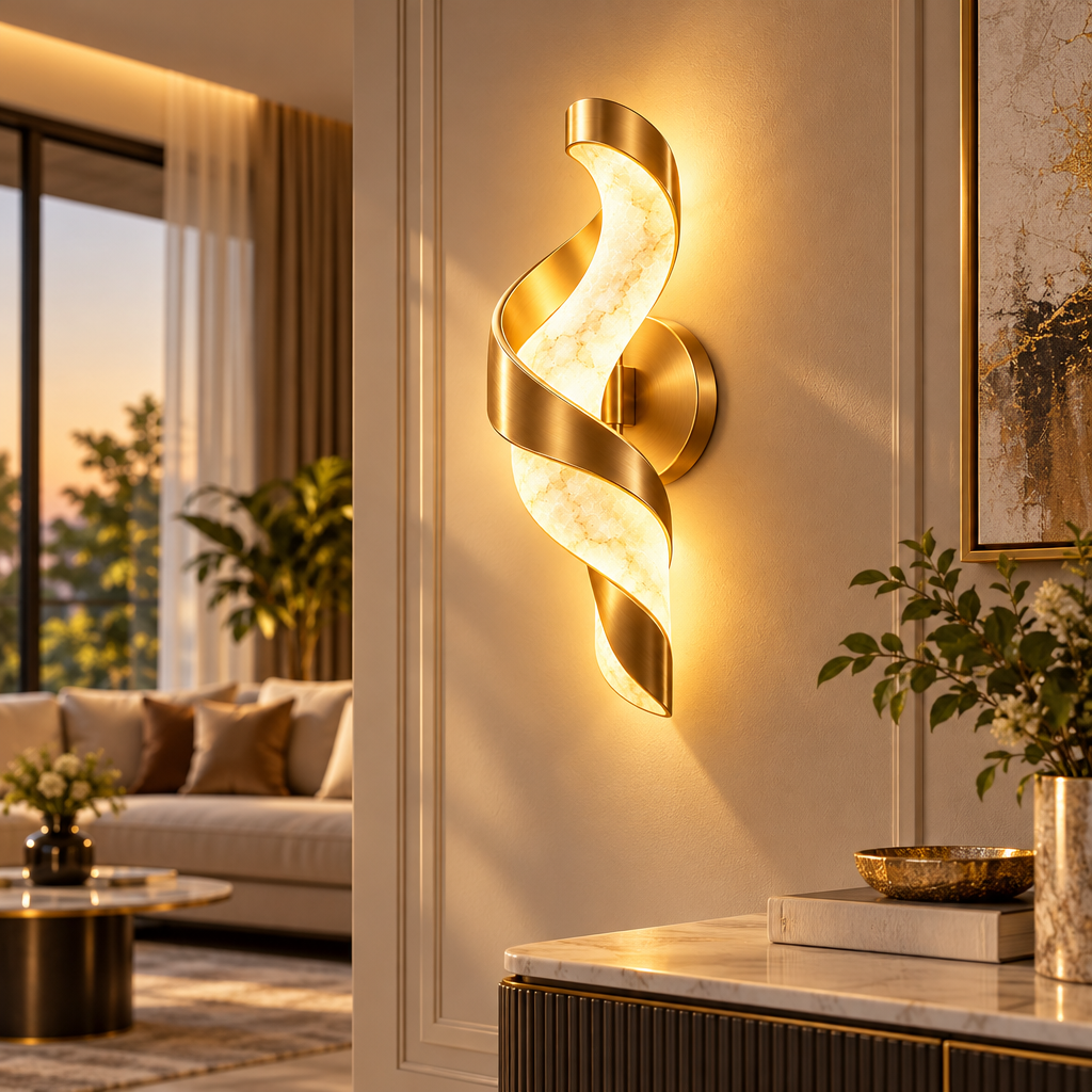 Abstract Ribbon Wall Sconce – view 4